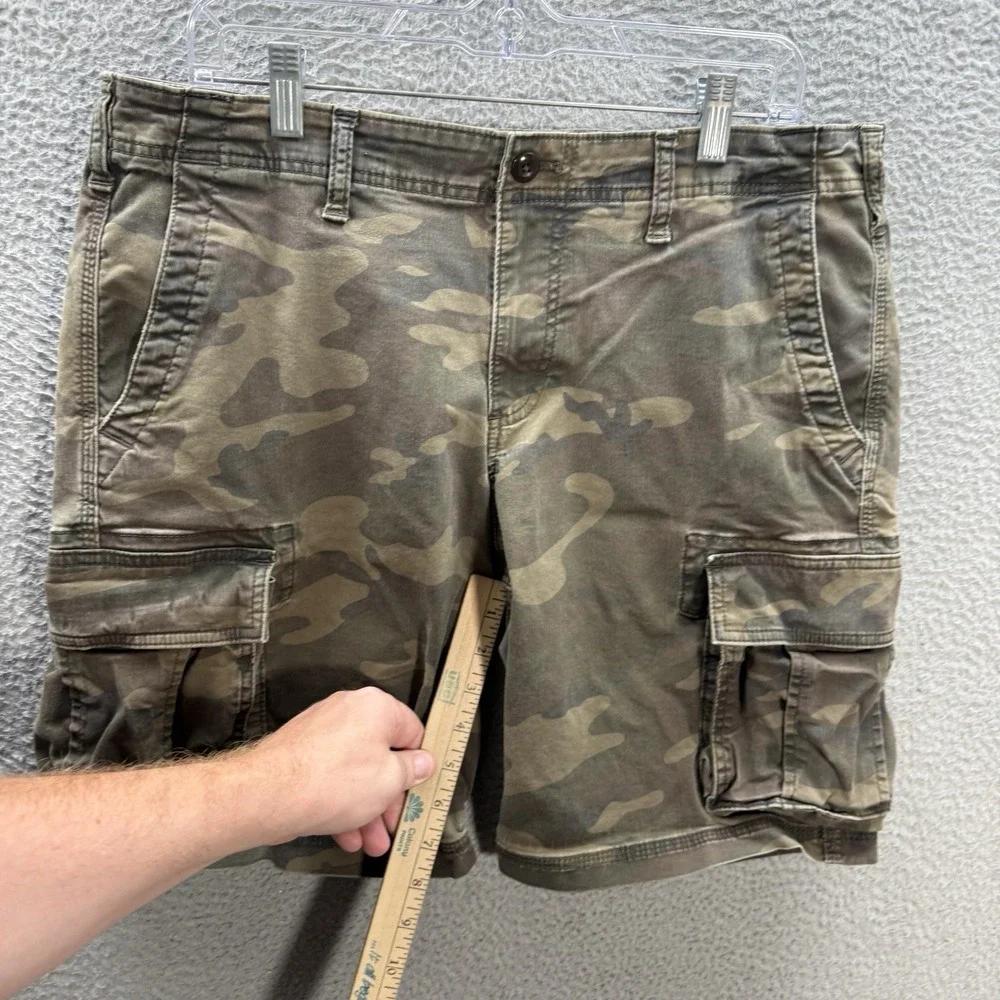Gap Shorts Mens 35 Camouflage Cargo Stretch Woodland Camo Workwear Grunge Skater